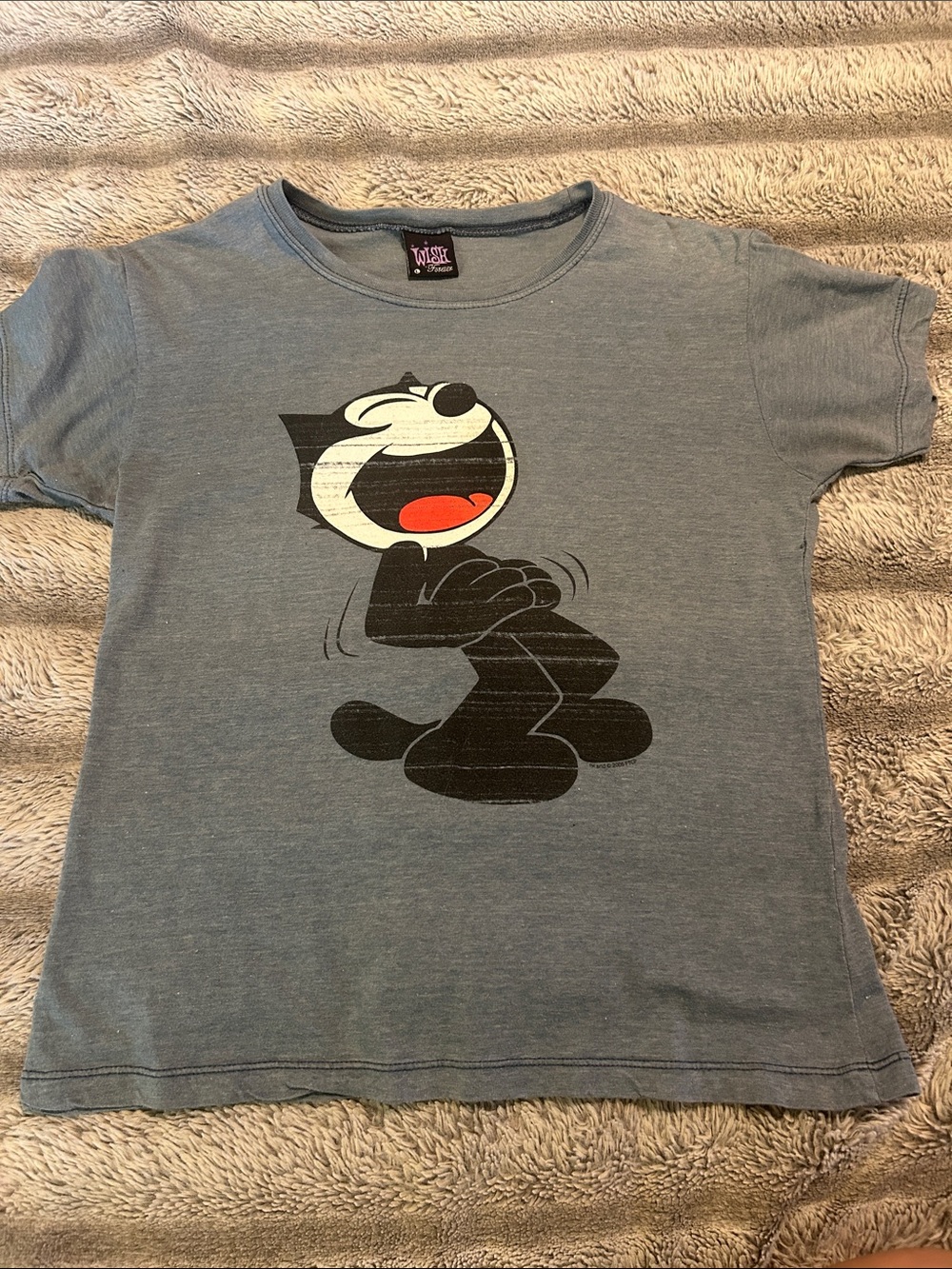 Wish Blue Vintage Felix the Cat Laughing Graphic Tee